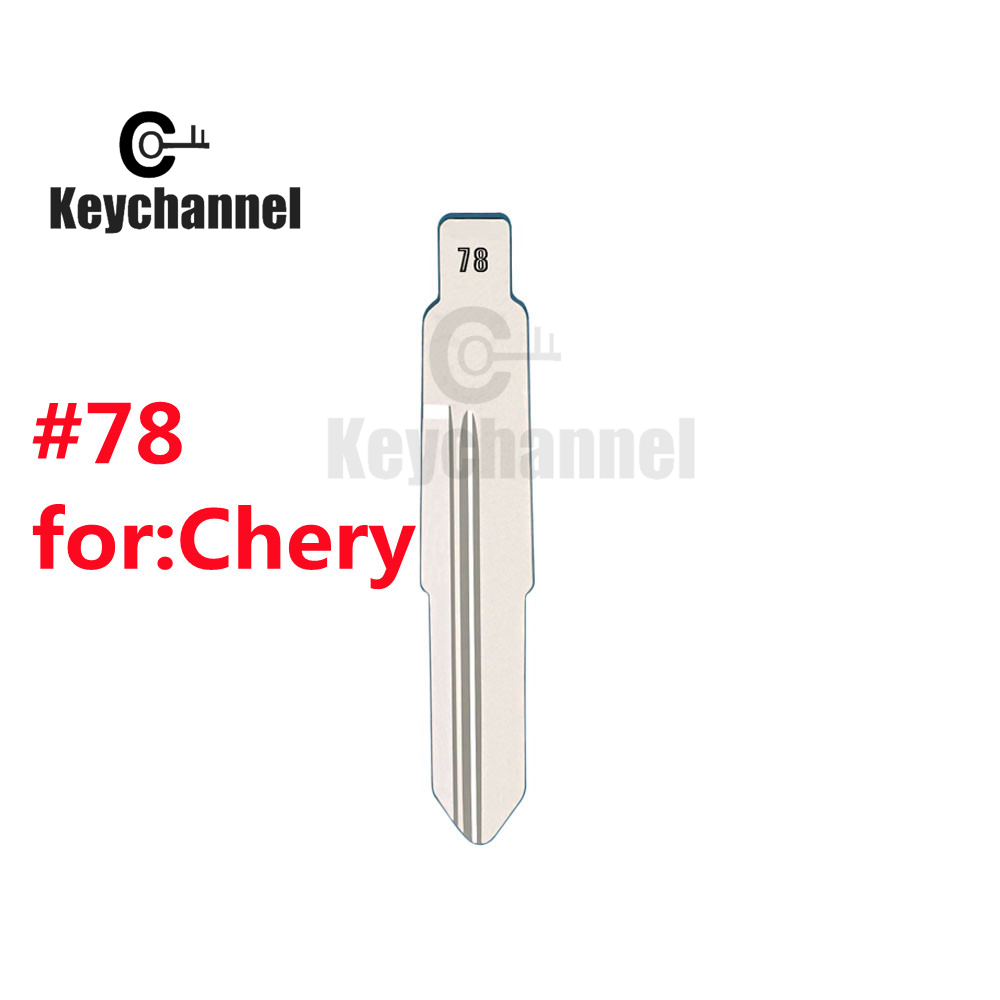 Lame de clé rabattable de voiture 78 pièces/lot #   KD clé lame voiture télécommande vierge pour Chery Fullwin2 pour KD KEYDIY VVDI XHORSE JMD outil de serrurier