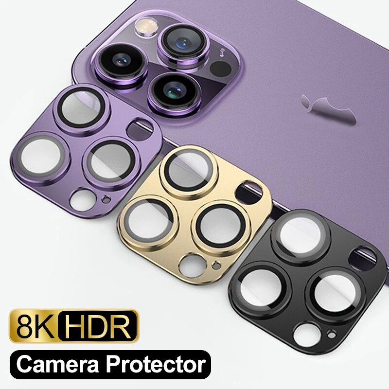 Metall Kamera Objektiv Glas Schutz Für iPhone 11 12 13 14 15 Pro Max Mini 14Plus 15Plus Ultra High Definition glas Zurück Objektiv