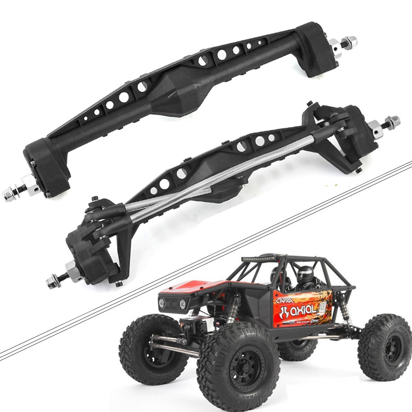 RC avant et arrière Currie F9 plastique portail essieu assembler boîtier pour 1/10 échelle RC chenille voiture Axial Capra UTB10 1.9 UTB