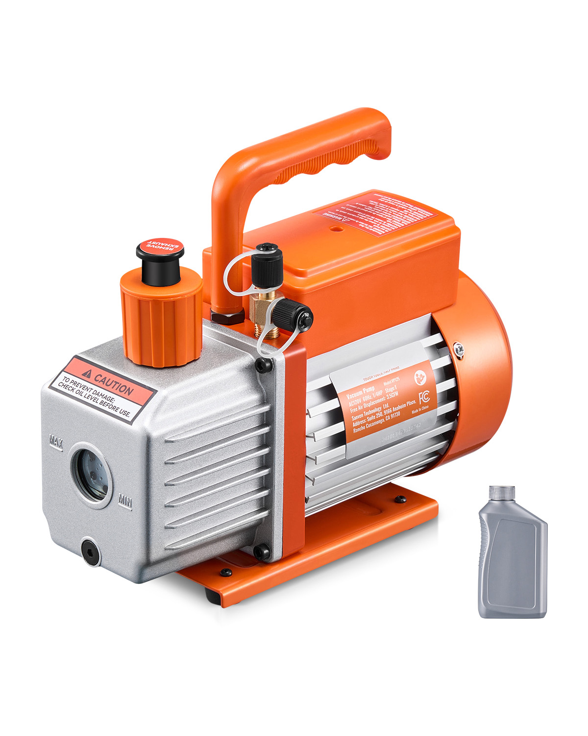 SucceBuy Vakuumpumpe und Ölflasche 3,5 CFM/4 CFM/5 CFM 1-stufig oder 6 CFM 9 CFM 2-stufig, R134a R22 R410a Systems Conditioner Wartung