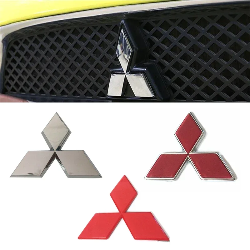 Emblema de rejilla de insignia delantera y trasera de coche ABS para Mitsubishi Ralliart Lancer ASX Colt Pajero Outlander Eclipse Delica EVO Grandis Colt