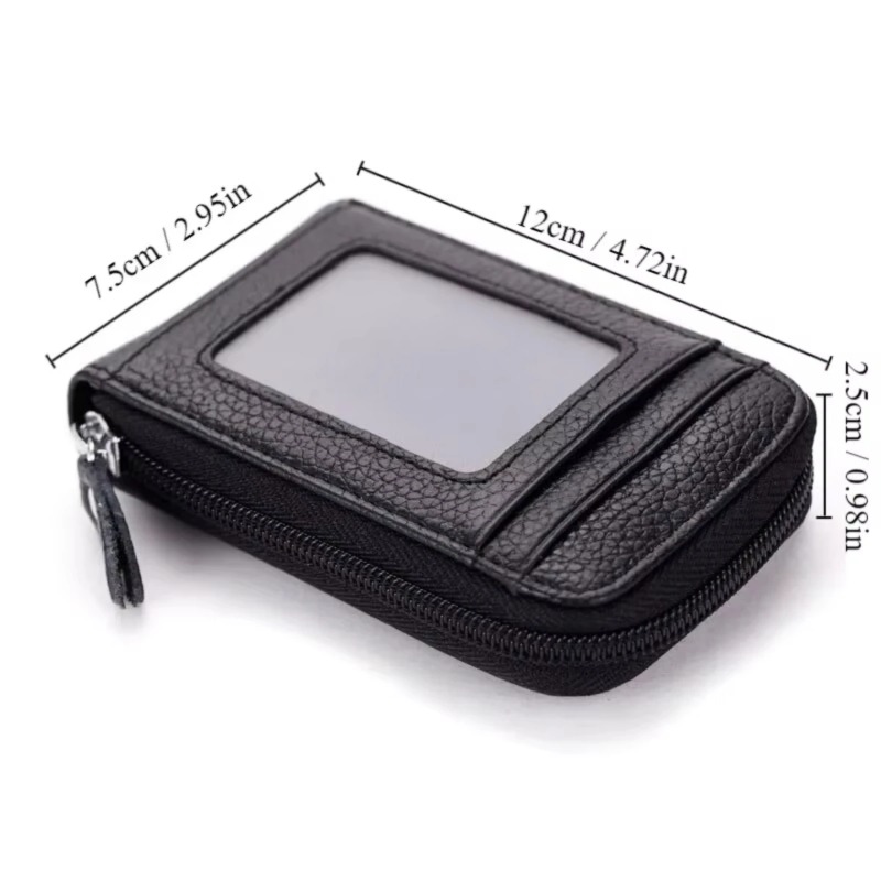 1 unidade Bolsa Organizadora de Cartões Edição Coreana Portátil Feminina Curta para Cartões Bancários e de Visita com Zíper Vertical de Mão