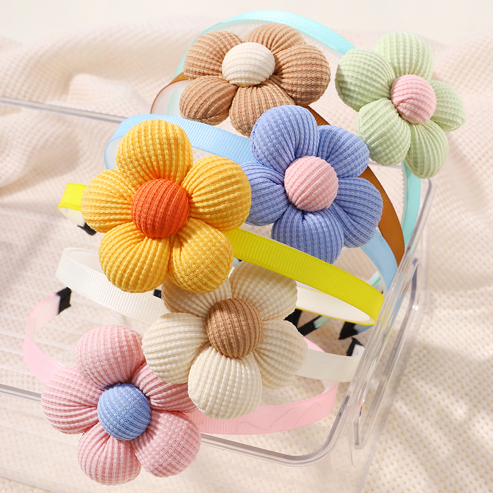 Bonito crianças bandana flor forma macaron cor dopamina hairband criança estrela do mar borboleta hairhoop boutique headwear presente