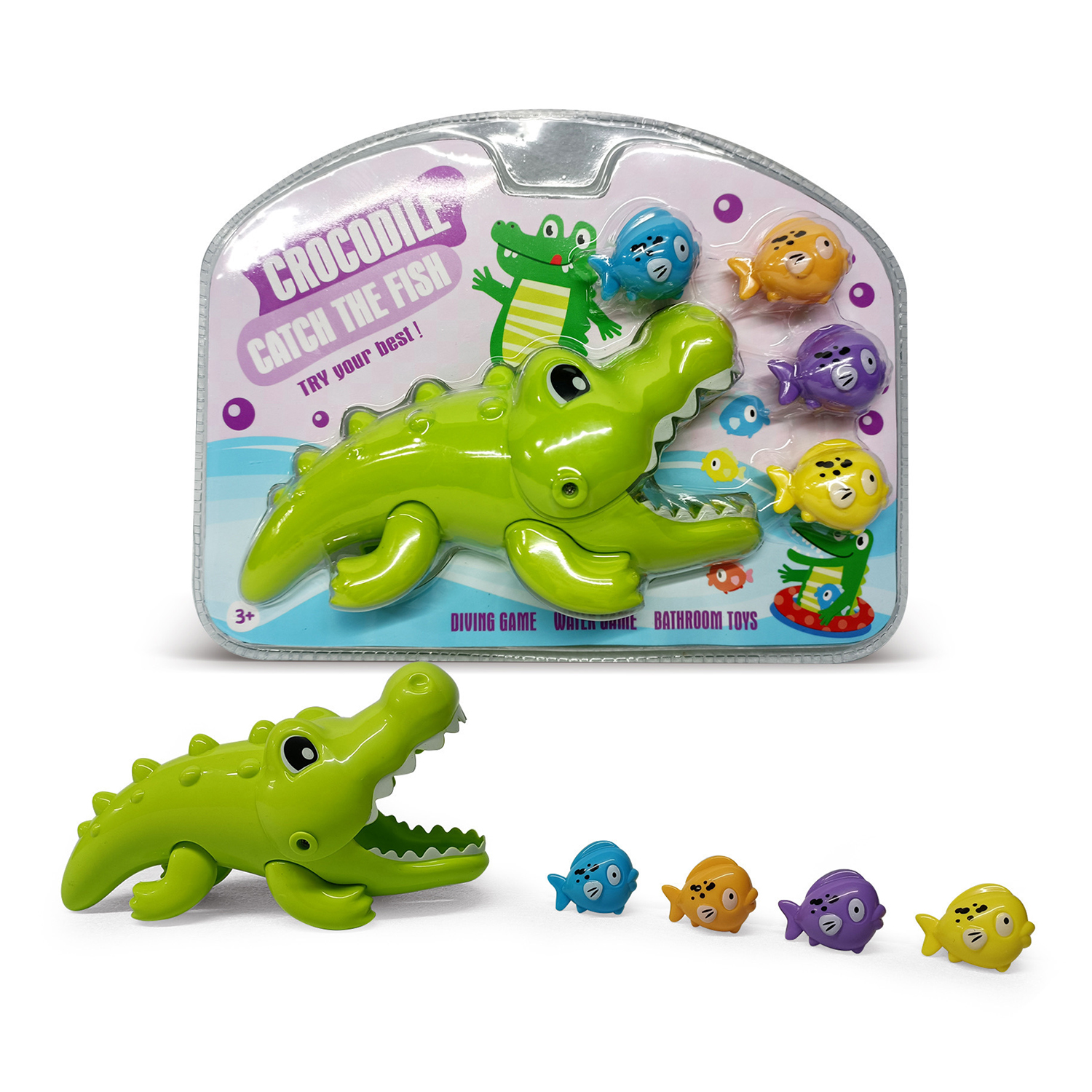 Juguetes de baño y agua para niños, juego de cocodrilo grande para comer peces pequeños, nuevo y único juego de verano con agua