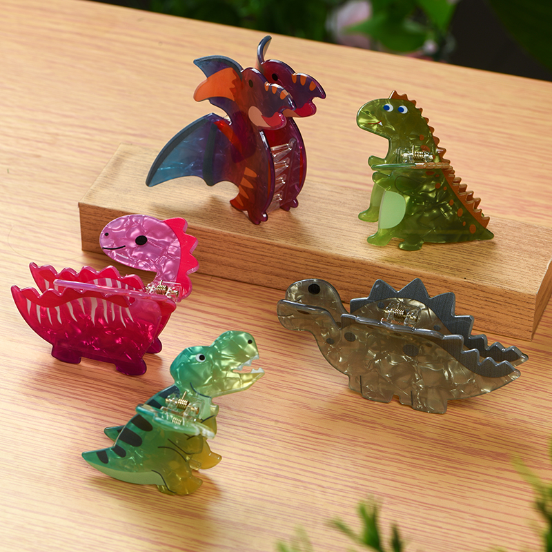 1pc Dinosaurusvorm Leuke Dopamine Haarklauw Haarspeld Achterkant van het hoofd Haarhaai Clip Haaraccessoires voor vrouwen