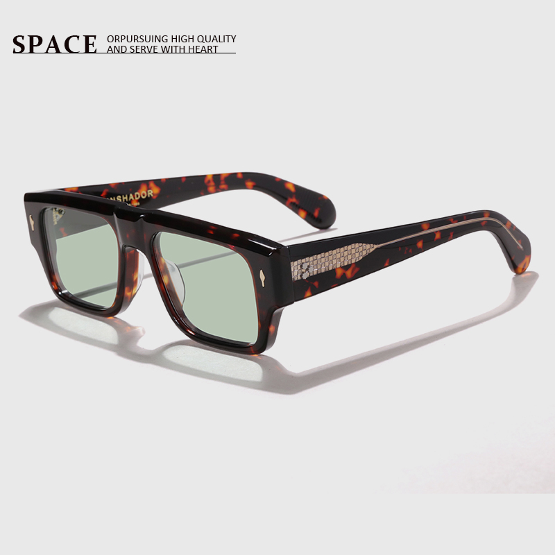 SDEVOTO Square Frame UV400 Sunglasses for Men Women Tortoiseshell Classic Eyewear, Custom Engravable Outdoor Riding Anti-UV Pro