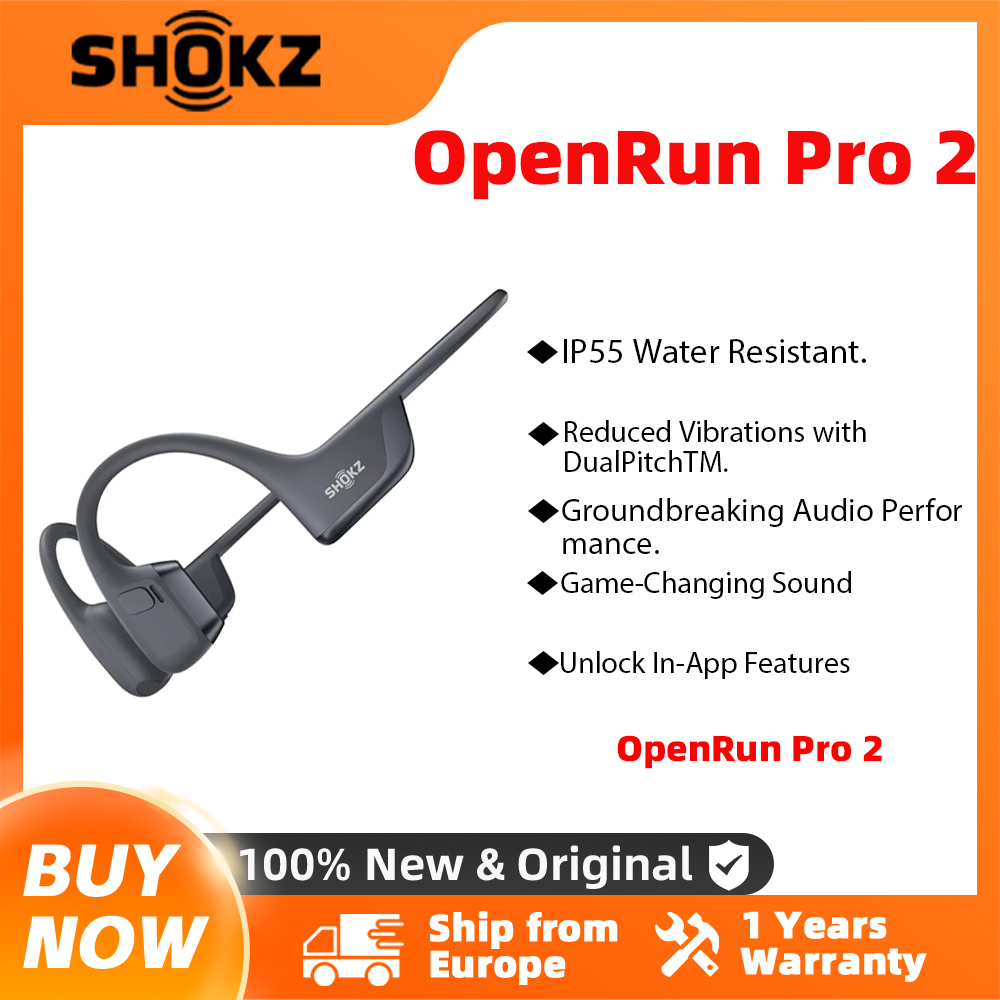 SHOKZ OpenRun Pro 2 S820/S821 Sportowe Słuchawki Bezprzewodowe Open Ear Bluetooth 5.3 Redukcja Szumów Mikrofon IP55 Wodoodporne