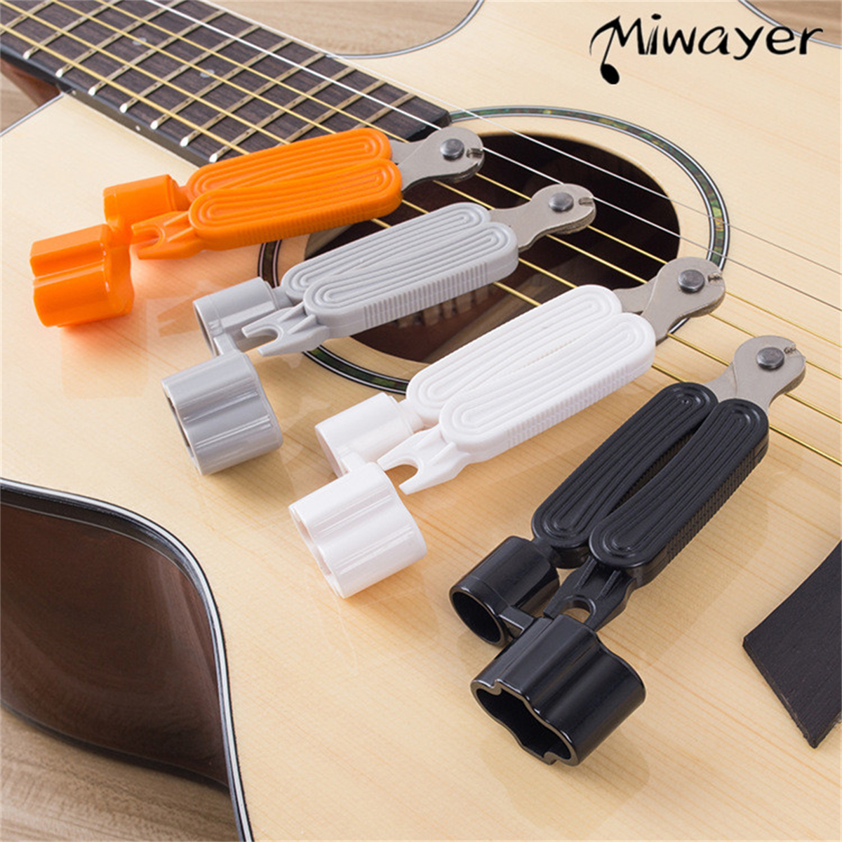 Miwayer Gitarrensaitenkurbel 3 IN 1 Saitenwirbel + Saitenschneider + Stiftzieher Instrument Gitarrenwartungswerkzeug Reparaturwerkzeug