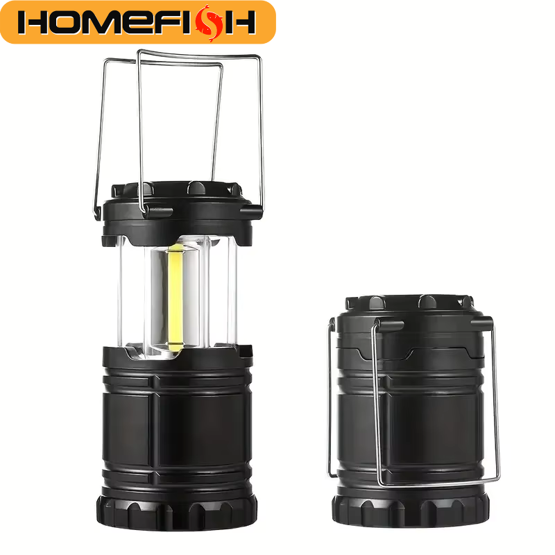 Lampa Kempingowa HOMEFISH, Oświetlenie Namiotowe, Przenośna Latarnia, Wielofunkcyjne Światło Awaryjne, Zasilane Bateryjnie (Bez Baterii)