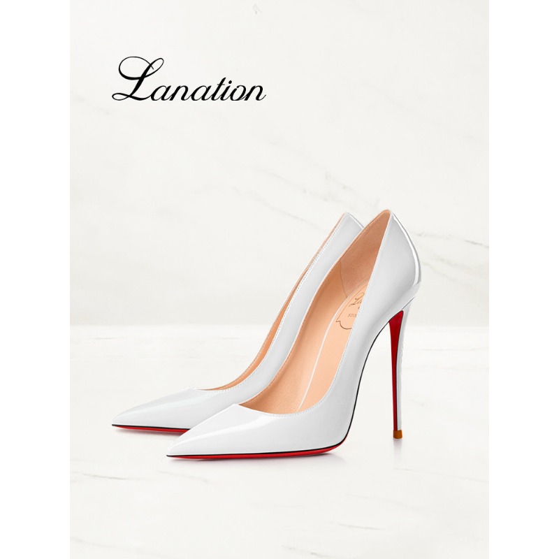 Zapatos de Tacón Alto de Charol Blanco para Mujer, Estilo Primavera 2026, Tacón Fino, Punta Puntiaguda, Sensación de Lujo, Cómodos, de Una Sola Pieza