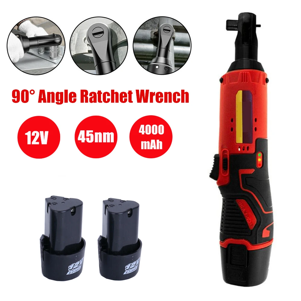 65N. M 3/8 "Góc Bánh Răng Cờ Lê Điện Không Dây Góc Bộ Cờ Lê Khoan Vặn Vít Cờ Lê Dụng Cụ Với Bộ Pin Sạc