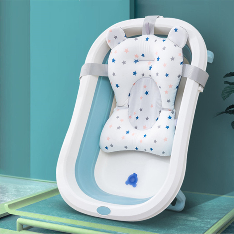 Assento de banho do bebê suporte esteira infantil antiderrapante macio conforto corpo almofada dobrável banheira do bebê cadeira recém-nascido banheira travesseiro