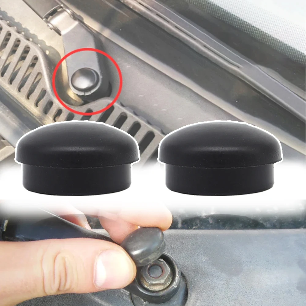2 piezas de limpiaparabrisas delantero de coche, tuerca de brazo, tapa de tornillo, cubierta basculante para VW Golf MK4 5 6 7 Skoda FabiaMk1 6Y MK2 5J MK3 NJ Caddy 3