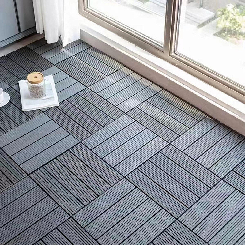 Heavy Duty Recyclable Wood Plastic DIY Interlocking Deck Tiles Waterproof Indoor Outdoor Flooring
