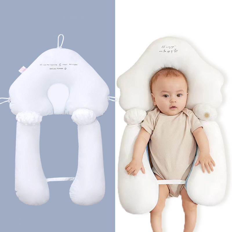 Almohada de bebé de Color sólido, cama para recién nacido, almohada relajante, almohada multifuncional para dormir lateral rebotable, transpirable y cómoda