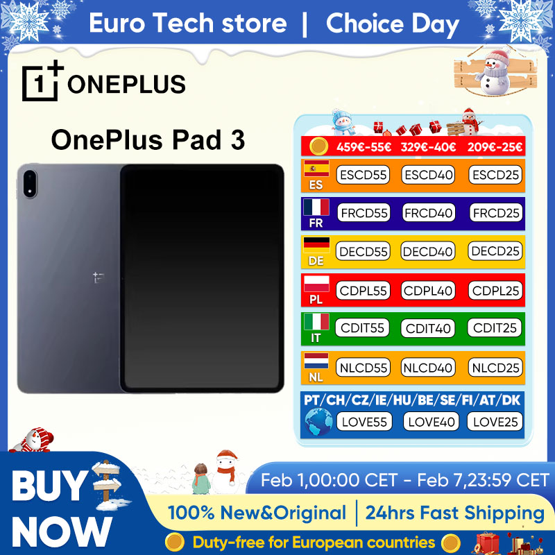 Versão global oneplus pad 3 13.2 polegadas tablet 144hz tela 12140mah snapdragon 8 bateria 13mp câmera traseira 8 alto-falantes 80w carga
