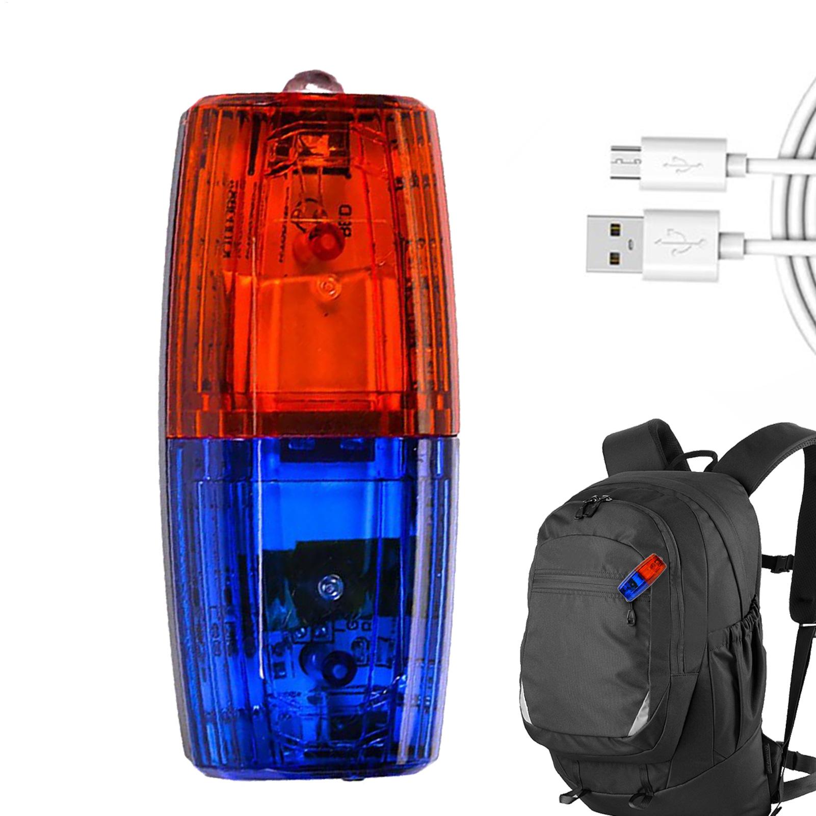 Rechargable Safety Flashing Clip Lamp USB Charging Led Shoulder Warning Light with Stainless Steel Clip Strobe Lights