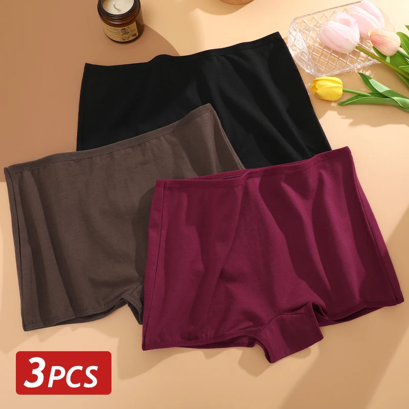 3 pièces/ensemble femmes coton culottes Sexy taille basse Boyshorts sans couture sport boxeurs femme sous-vêtement confortable couleur unie Lingerie