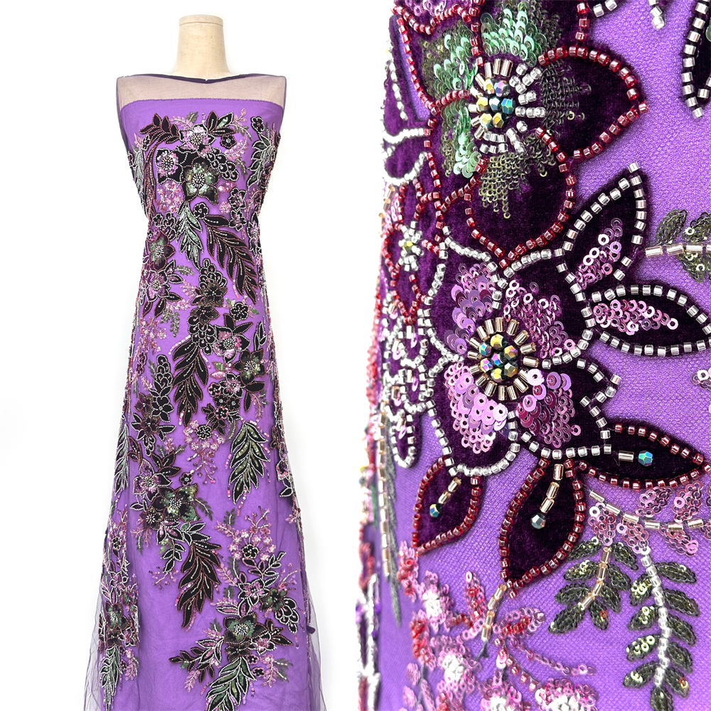 Tela de encaje africana nigeriana con lentejuelas y cuentas, bordado de malla francesa elegante, a la moda 2026, para vestido de novia