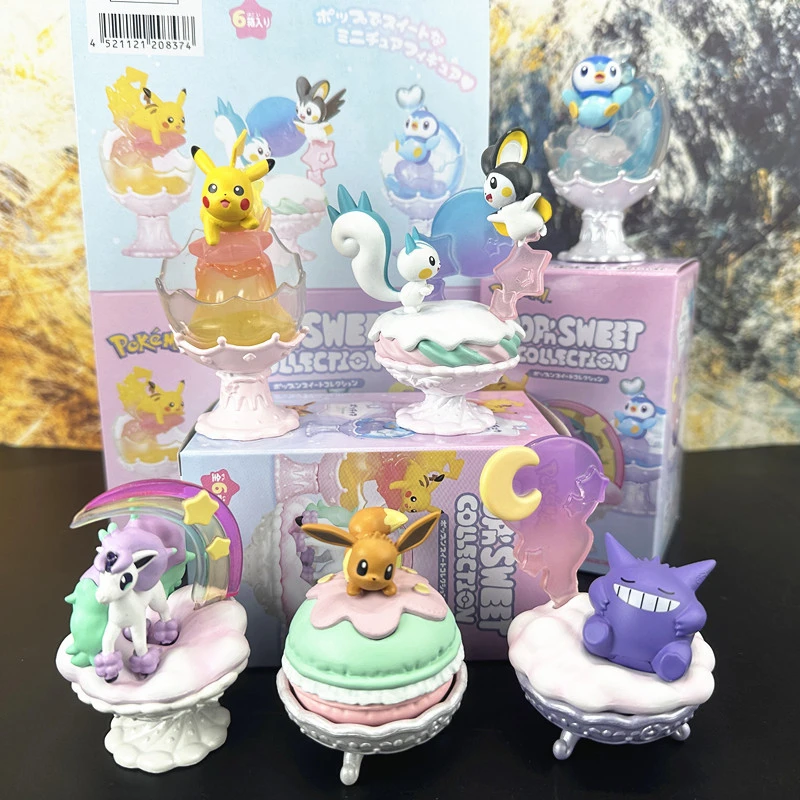 ポケモンミニチュアシーン装飾品カップフィギュアブラインドボックスおもちゃポニータゲンガーパチリスエモルガ人形モデルおもちゃキッズギフト