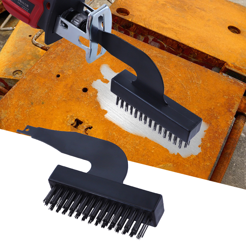 Reciprocating Saw Brush Head Nylon Wire Abrasive Brushes Reciprocating Saw Attachment for Tile Floor Cleaning And Rust Removal