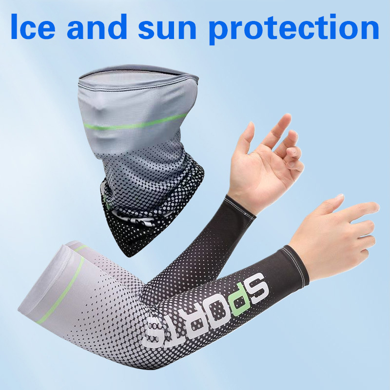 Nova manga de seda gelo protetor solar manguito uv proteção solar braço mangas anti-deslizamento das mulheres dos homens luvas longas ao ar livre legal esporte ciclismo