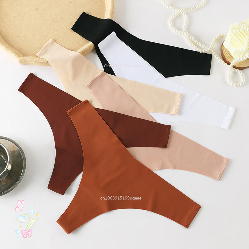 Women's Seamless Panties Silk Satin Female Underwear Sexy Lingerie High Quality Thongs Cozy G-Strings Underpants  Sexy Panties