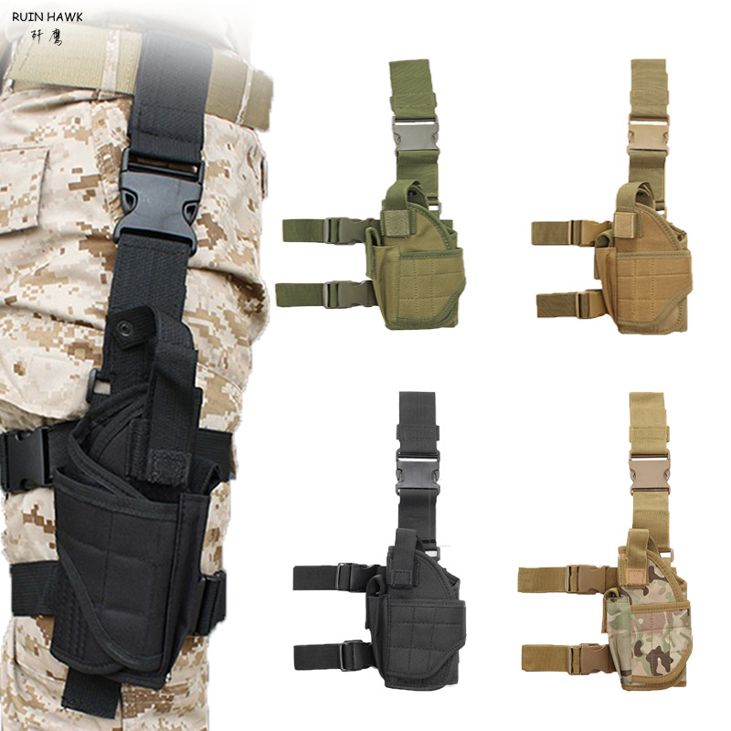 Funda Universal para pistola con pierna caída, bolsa táctica para pistola en el muslo para diestros, arnés para piernas para todas las pistolas