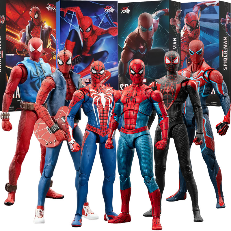ZD Toy Homem-Aranha Novo Modelo PS4 Peter Parker Dourado Preto Vermelho Iron Spider Hobie Brown Boneco de Ação Brinquedo Modelo Presente
