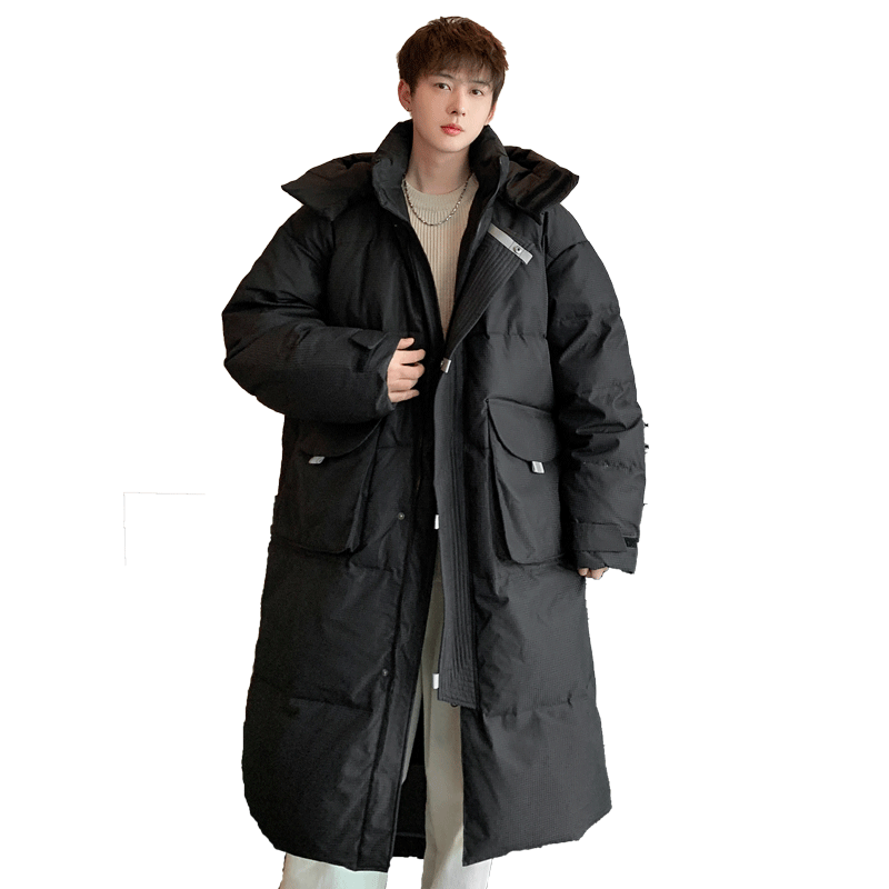 X-long-Chaqueta de plumón de pato blanco para hombre y mujer, abrigos resistentes al frío de alta calidad con capucha y Bolsillo grande, ropa de invierno