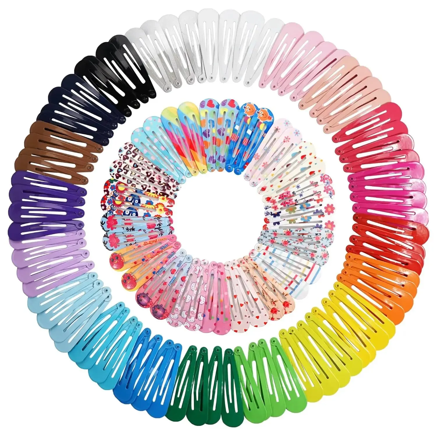 50 pçs snap grampos de cabelo cor doce brilhante 2 polegadas sem deslizamento metal grampos de cabelo presilhas acessórios para bebês meninas crianças