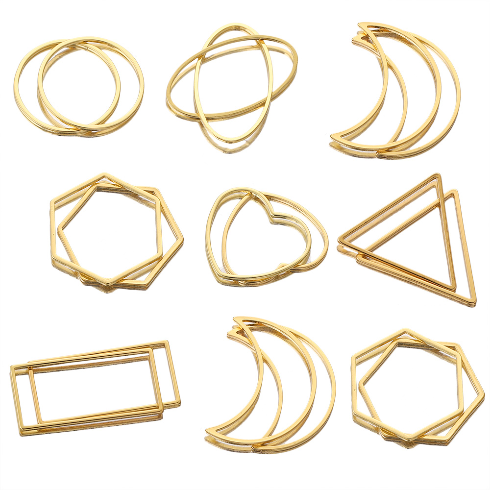 10 stuks veel goud roestvrij staal maan oorbellen maken benodigdheden bezel oorbel bedels connectoren voor diy sieraden bevindingen bulk