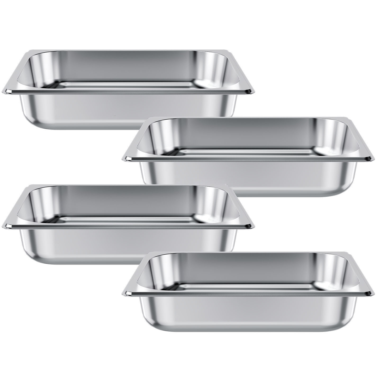SucceBuy 2 4 6 Pacote Panela de vapor inoxidável para hotel Tamanho 1/2 Panela de vapor de mesa Anti Jam Suprimentos para restaurante Armazenamento de catering à prova de ferrugem