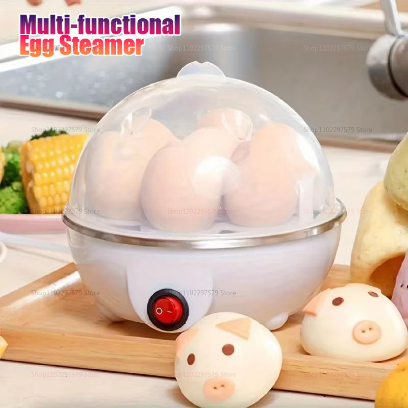 Olla eléctrica para huevos, caldera de vapor para 14 huevos, máquina para hacer huevos hervidos de dos capas, suave, medio y duro, con apagado automático, electrodoméstico de cocina