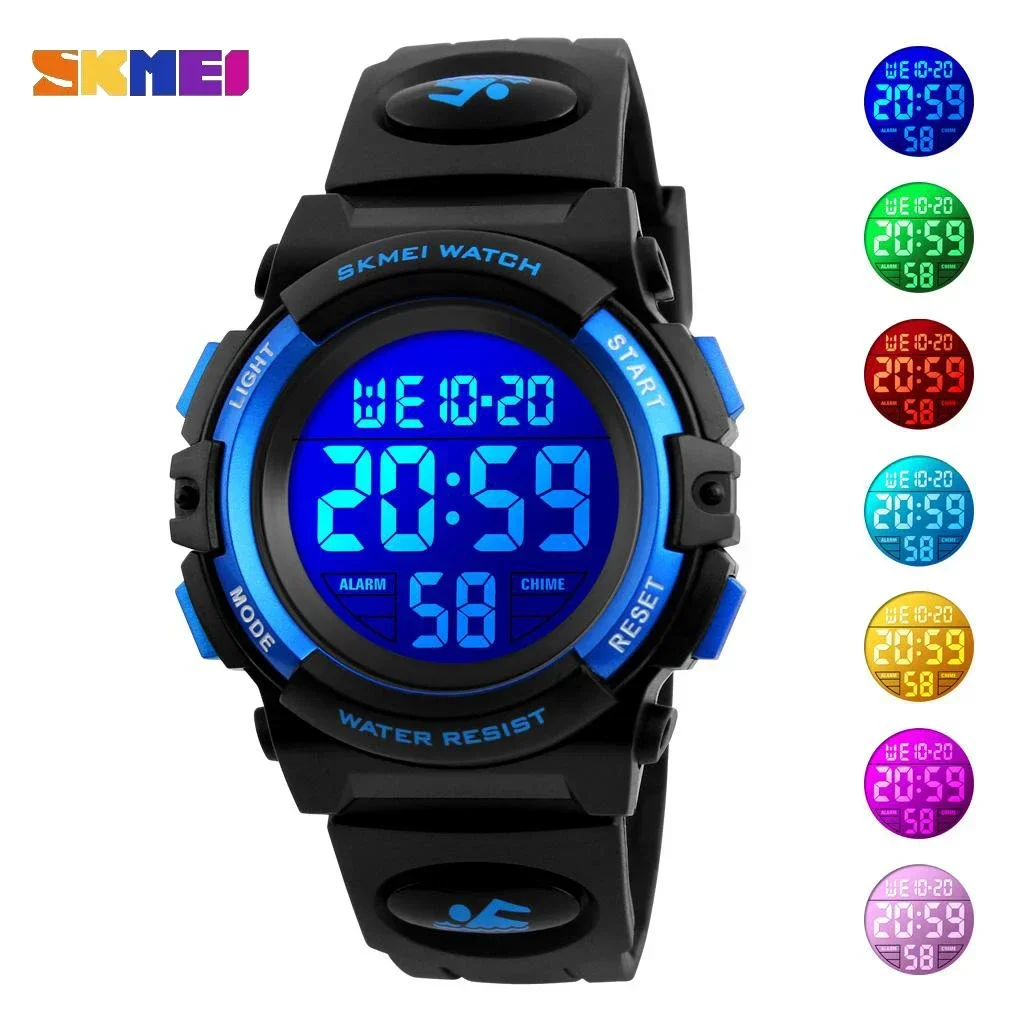 Skmei 1266 crianças relógios digitais meninos meninas lanternas led esportes à prova dwaterproof água crianças relógios de pulso despertador1548 reloj nintendo