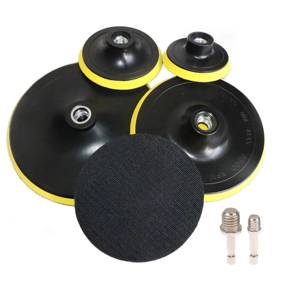 3-7 인치 그라인더 연마 디스크 자체 접착 백킹 패드 연마 플레이트 10/14mm 스레드 어댑터 80mm-180mm 전동 공구 부품