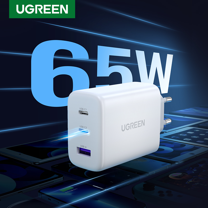 UGREEN 65W PD chargeur Charge rapide 4.0 3.0 Type C PD chargeur USB pour iPhone 17 16 15 Pro Max chargeur rapide pour ordinateur portable PD chargeur