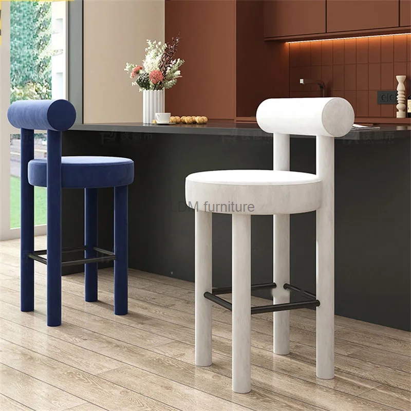 Chaises de Bar minimalistes modernes, meubles de Bar légers, tabouret de Bar en velours de luxe, maquillage pour la maison, vanité, tabourets hauts, Table haute, chaise de Bar