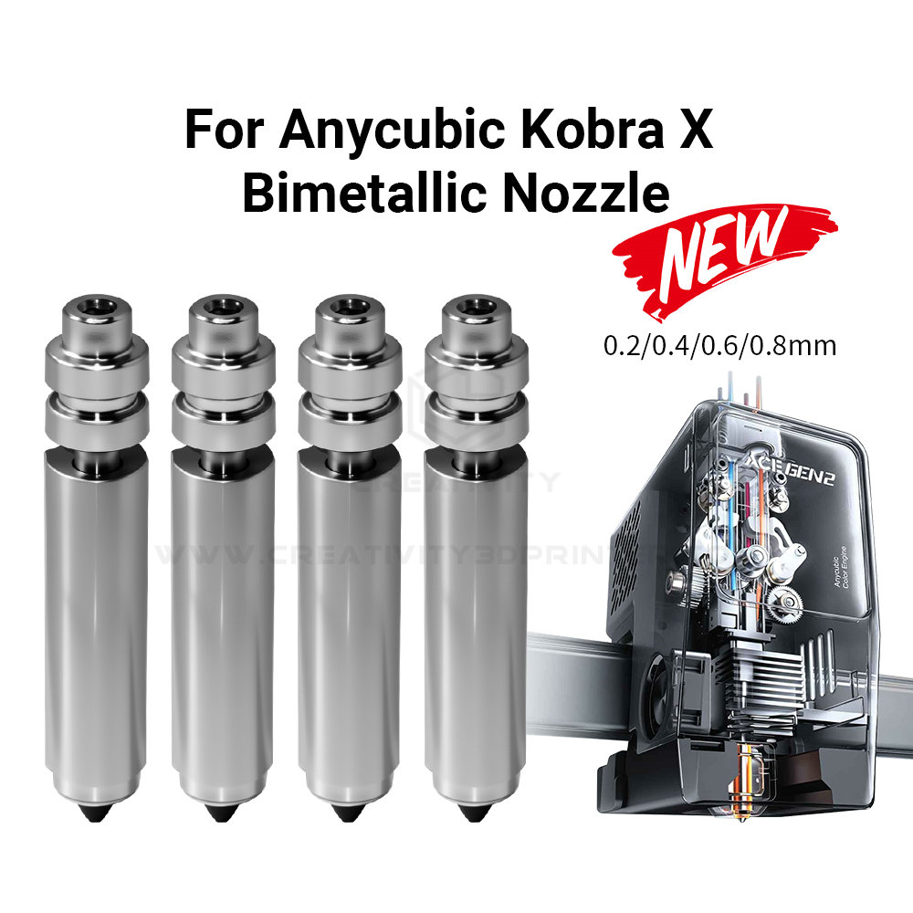 Bico Bimetálico de Alta Temperatura para Hotend Anycubic Kobra X - Acessório para Impressora 3D Anycubic Kobra X 0.2/0.4/0.6/0.8mm