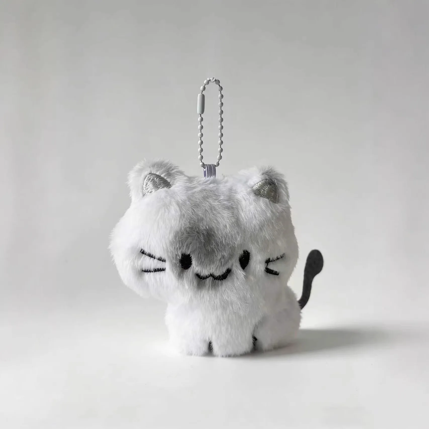 New Siamese Cat Plush Toy Keychain Cute Kitten Doll Bag Charm & Backpack Pendant Soft Fluffy Cartoon Chubby Cat Doll Girl Gift