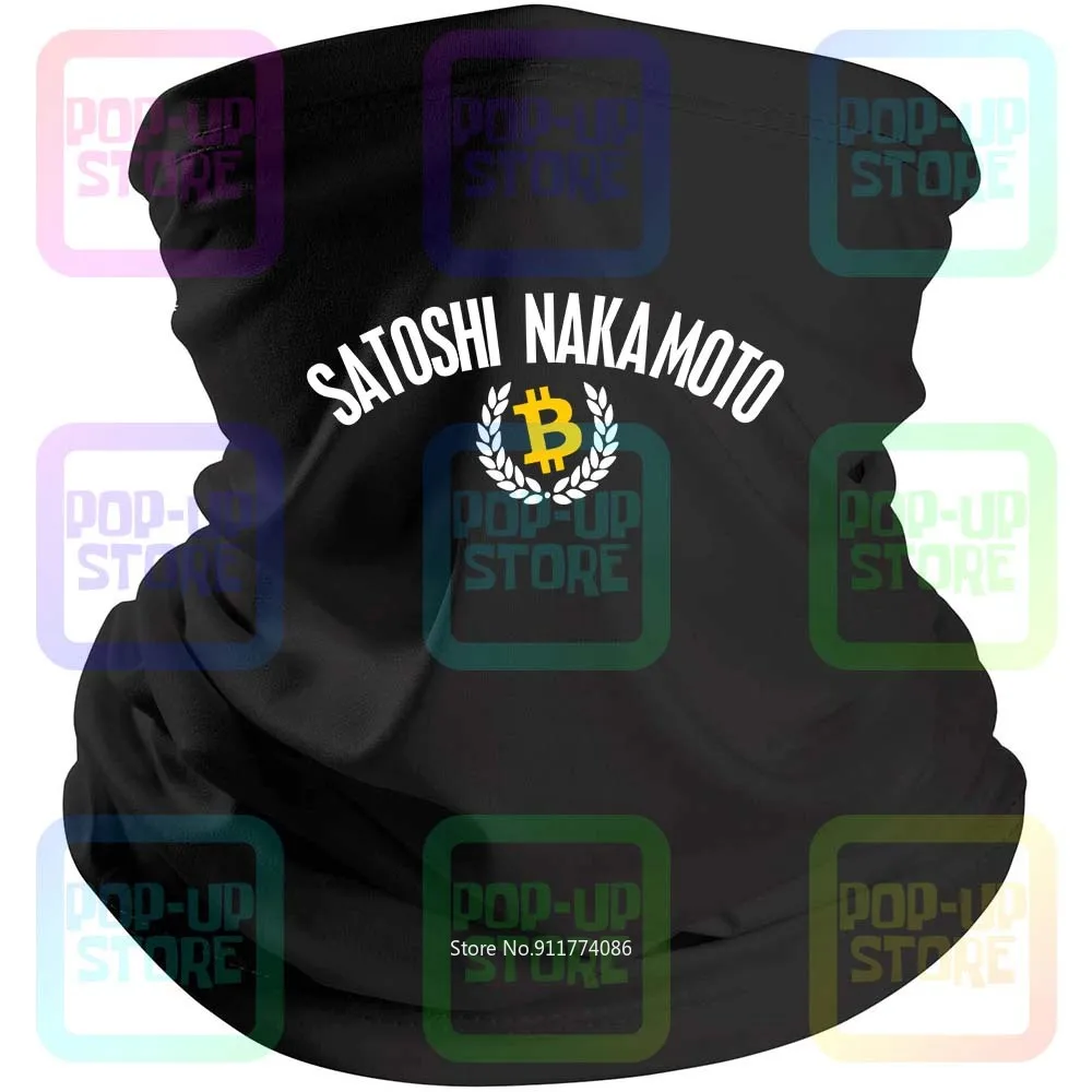 Satoshi Nakamoto Btc Bitcoin criptomoeda Blockchain, Bandana preta, Balaclava, lenço, polainas pescoço, tampa da boca