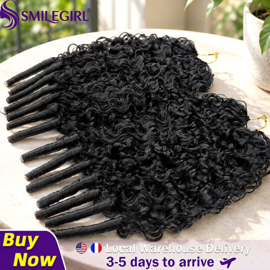 Натуральные кудрявые волосы Smilegirl Burmese Curly Miracle Knots для плетения крючком, 24, 26, 28 дюймов, 300 г/5 упаковок, невидимые, предварительно разделенные, для чернокожих женщин, натуральный черный цвет