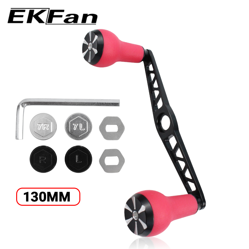 Ekfan CNC Fishing 130MM Aluminum Alloy Handle With TPE Material Knob Suitable For SHI&DAI Bait Casting Reel Tackle Accessory