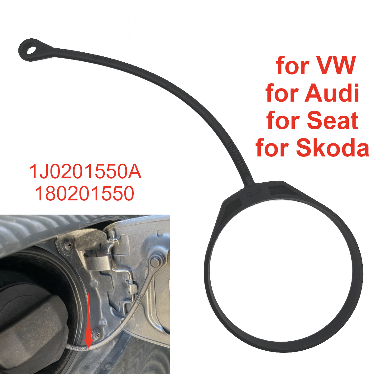 Penutup Tangki Bahan Bakar Minyak Diesel Bensin Tali Kabel Penutup untuk VW Golf Jetta Passat Polo Audi A3 A4 A6 Skoda Octavia Seat Leon