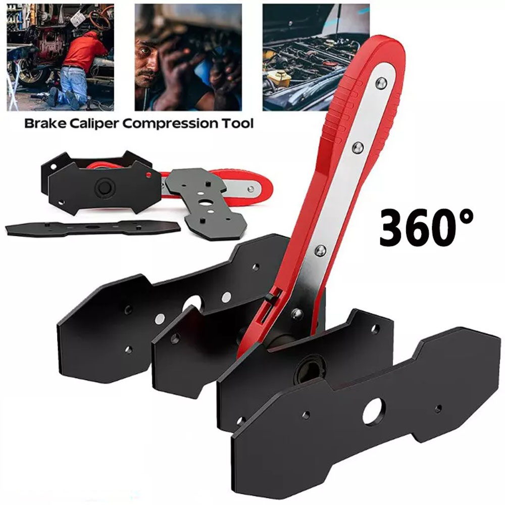 Remklauw Druk Compressie Tool 360 Graden Swing Ratel Expander Moersleutel Duurzaam Auto Pad Druk Ratel Zuiger Strooier