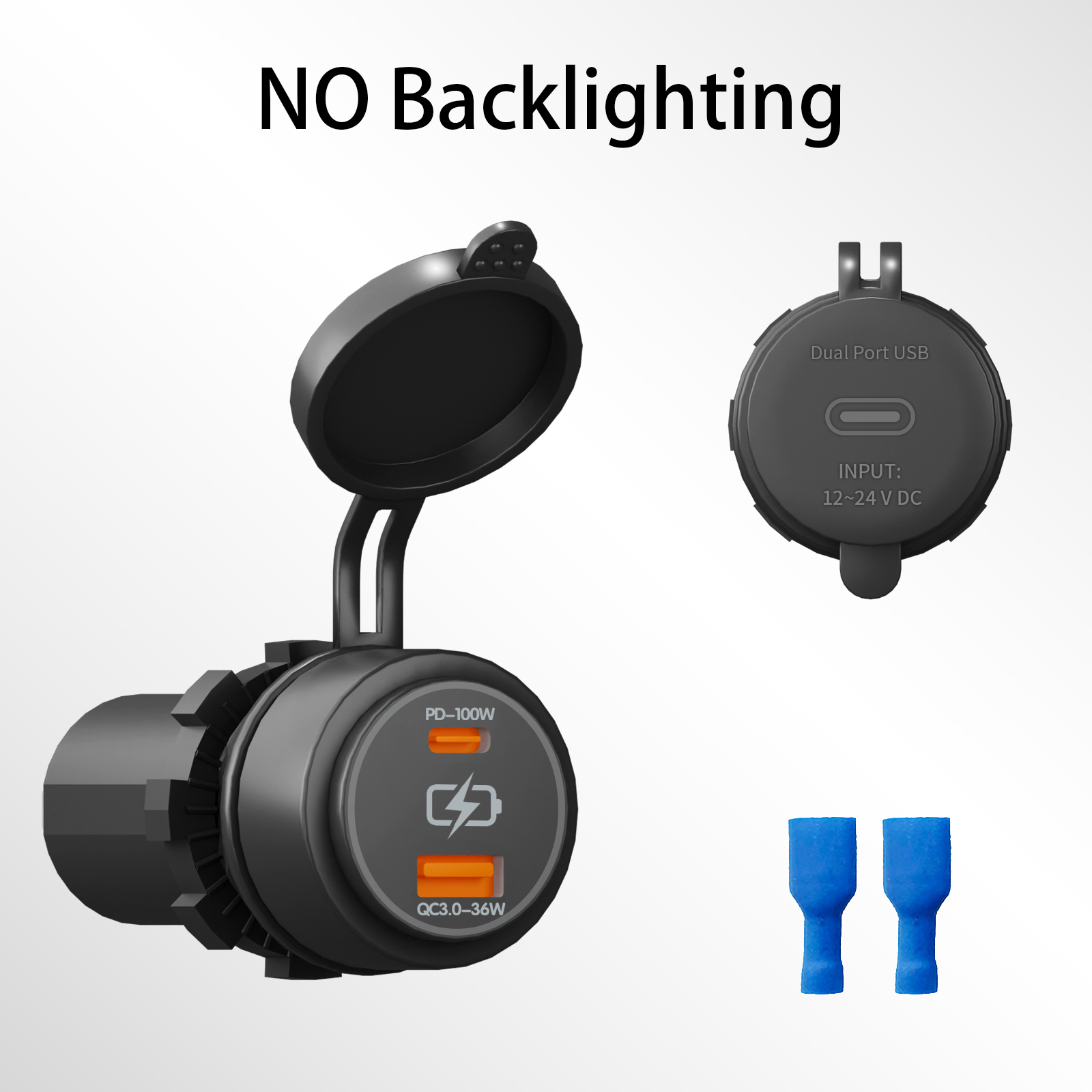 Soket Pengisi Daya Mobil USB Ganda 100W PD QC3.0 (Tipe C & Tipe A) Pengisian Daya Cepat 12V/24V untuk iPhone Samsung Xiaomi Huawei Mobil Truk Perahu