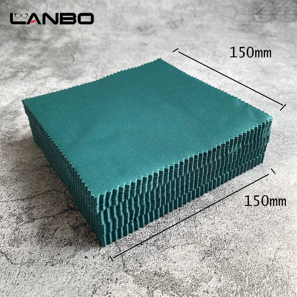 100 ชิ้น 150x150 มิลลิเมตรสีเขียวแว่นตาทําความสะอาดผ้าทําความสะอาดไมโครไฟเบอร์สําหรับเลนส์ผ้าเช็ดทําความสะอาดหน้าจออุปกรณ์เสริมแว่นตา