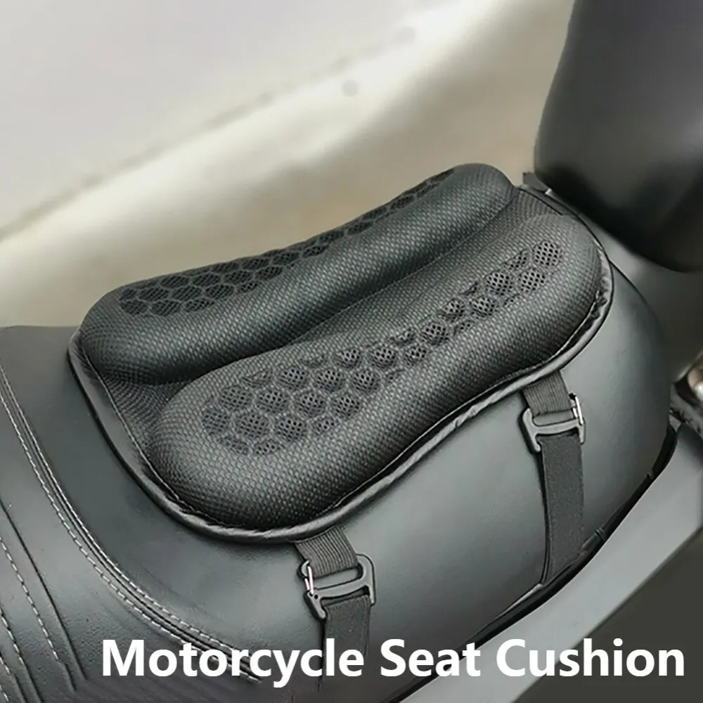 Motorrad Sitzkissen Hinten Sitz Pads 3D Schlag Luft Kissen Stoßfest Atmungsaktiv Moto Sattel Kissen Langsam Rebound Memory Gel Pad