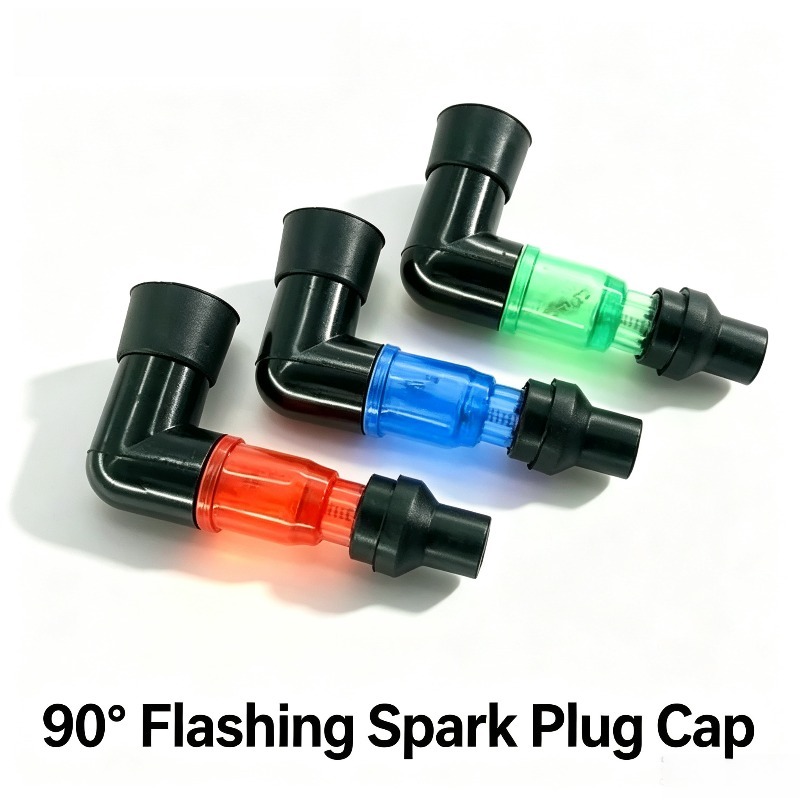 Motorcycle 90 Degree Flash Ignition Spark Plug Cap, Universal Flashing Spark Plug Cap for Motorcycles