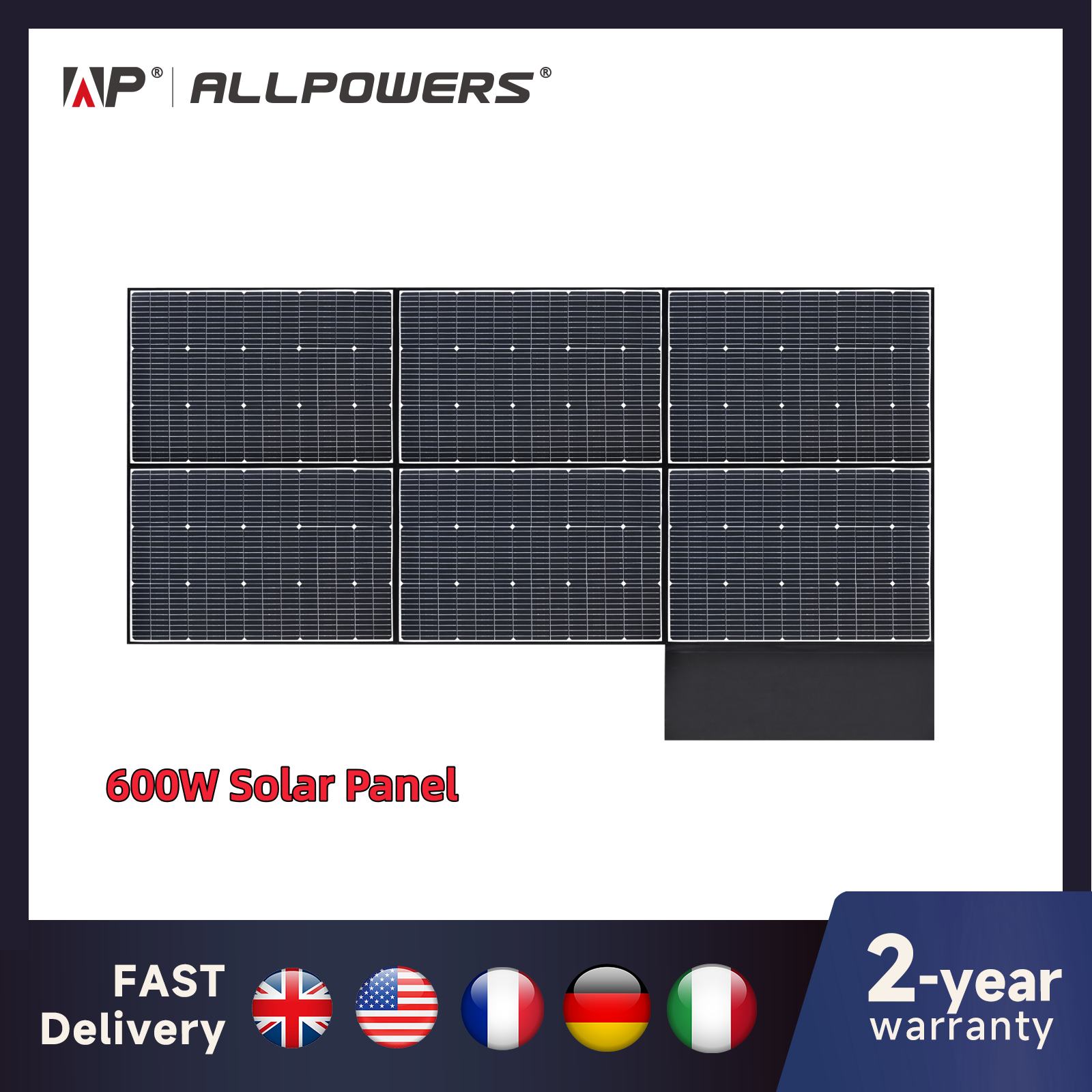 ALLPOWERS 600W składany panel słoneczny o wysokiej wydajności moduł słoneczny ładowarka słoneczna z wyjściem słonecznym dla RV Off-Grid łódź Home Camp